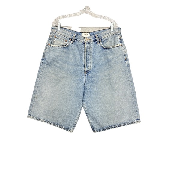 Agolde Pants - Agolde Skater Shorts 90s Buttonfly Baggy High Rise Light‎ Wash Denim Sz 32 *RARE